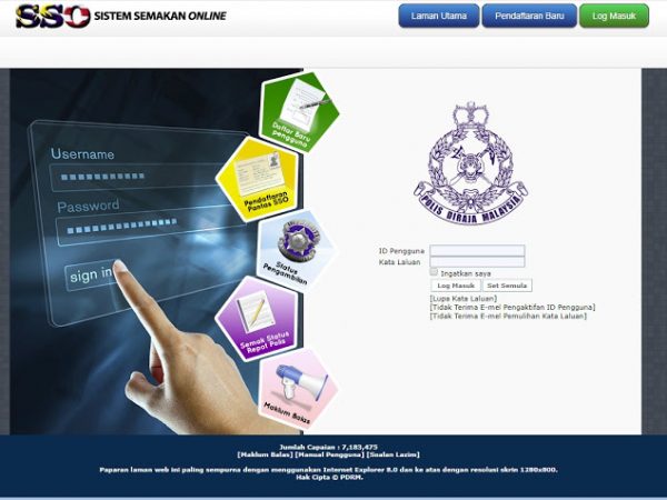 SISTEM SEMAKAN ONLINE (SSO) PDRM