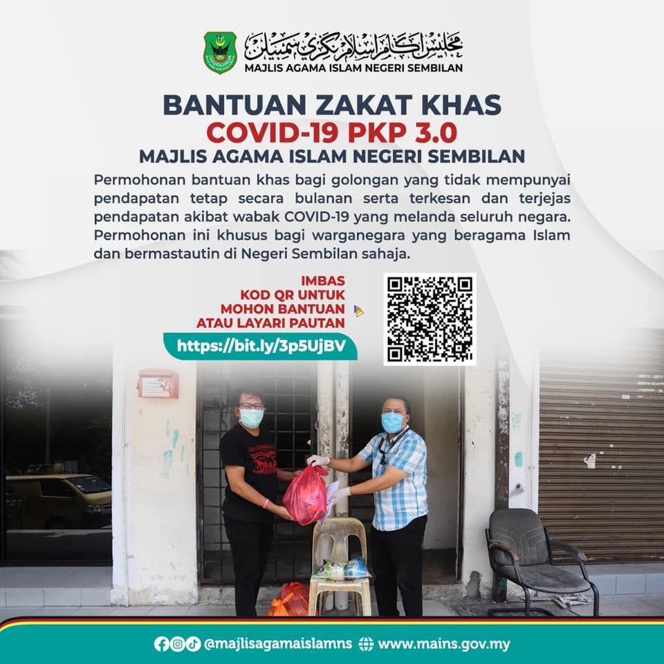 Mohon Bantuan Zakat Khas COVID-19 PKP 3.0 Majlis Agama Islam Negeri Sembilan