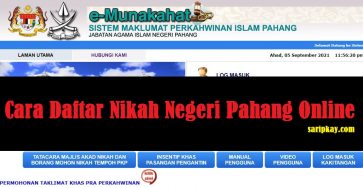 Cara Daftar Nikah Negeri Pahang Online